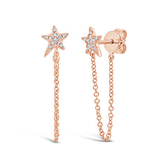 0.07ct 14k Rose Gold Diamond Star Earring 0.07ct 14k Rose Gold Diamond Star Earring