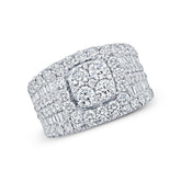 3.79ct 14k White Gold Diamond Cluster Engagement Lady's Ring