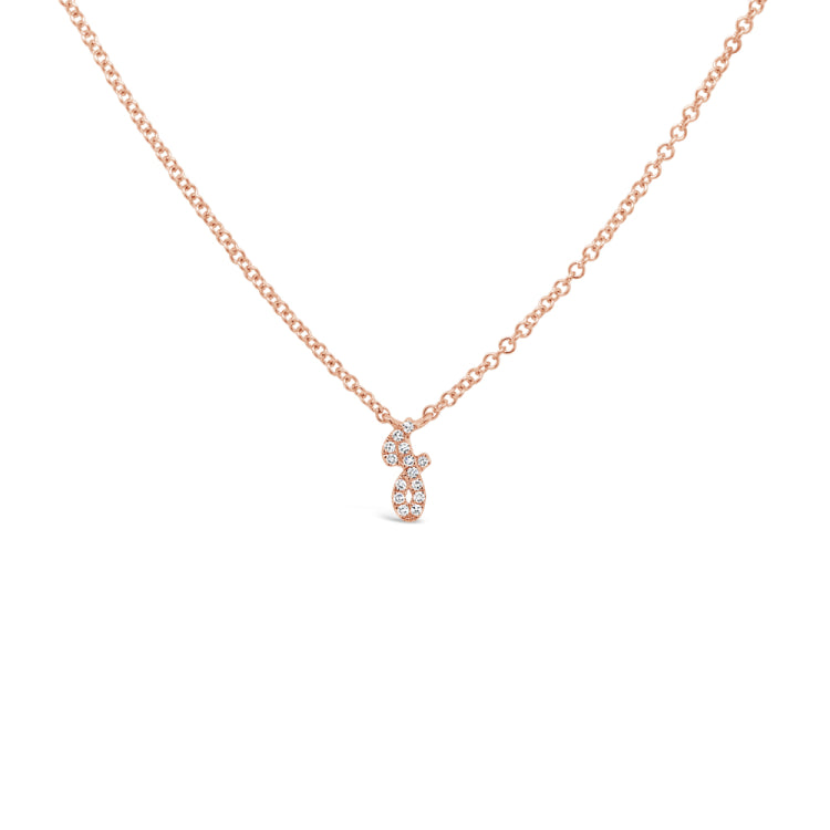 0.03ct 14k Rose Gold Diamond Letter "J" Necklace 0.03ct 14k Rose Gold Diamond Letter "J" Necklace