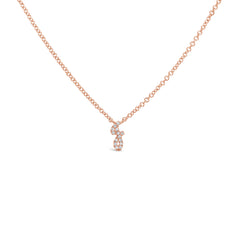 0.03ct 14k Rose Gold Diamond Letter "J" Necklace 0.03ct 14k Rose Gold Diamond Letter "J" Necklace
