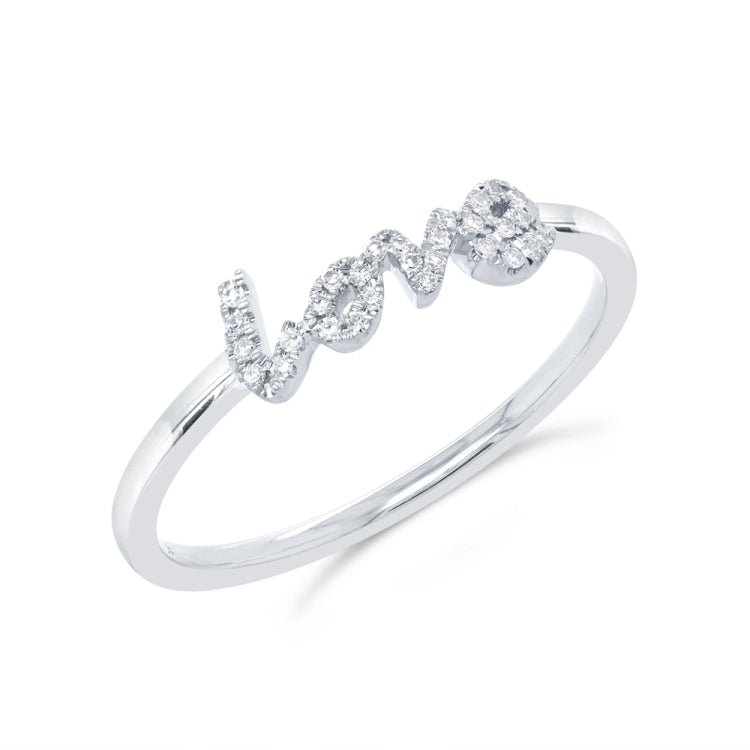 0.07ct 14k White Gold Diamond "Love " Ring 0.07ct 14k White Gold Diamond "Love " Ring
