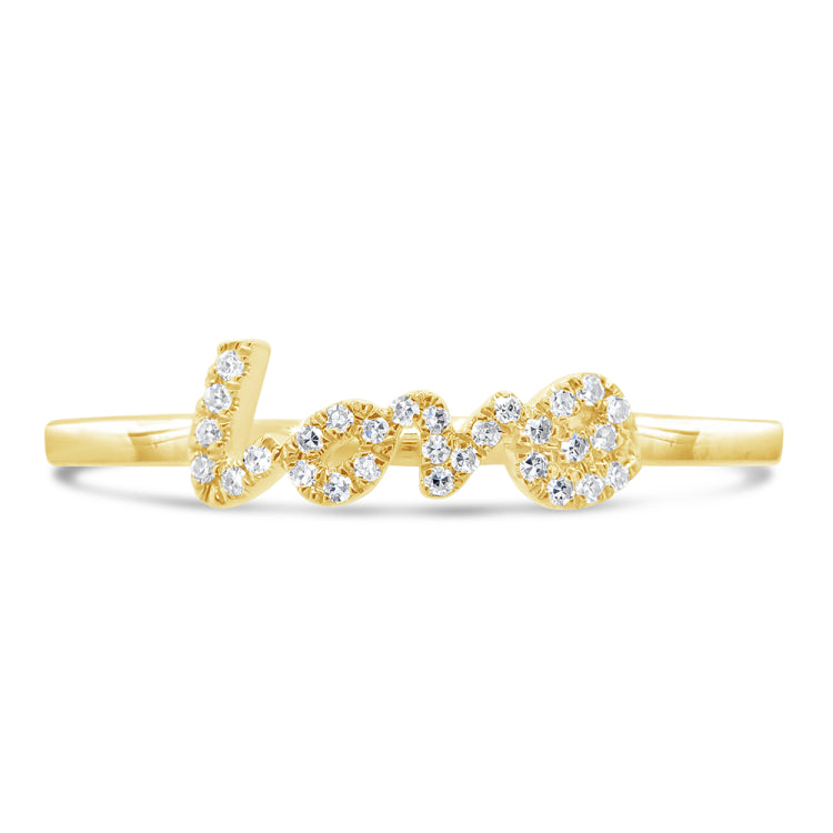 0.07ct 14k Yellow Gold Diamond "Love " Ring 0.07ct 14k Yellow Gold Diamond "Love " Ring