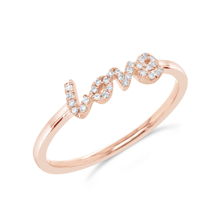 0.07ct 14k Rose Gold Diamond "Love " Ring 0.07ct 14k Rose Gold Diamond "Love " Ring