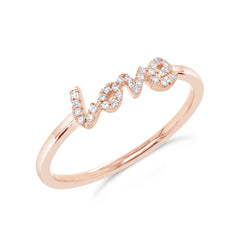 0.07ct 14k Rose Gold Diamond "Love " Ring 0.07ct 14k Rose Gold Diamond "Love " Ring