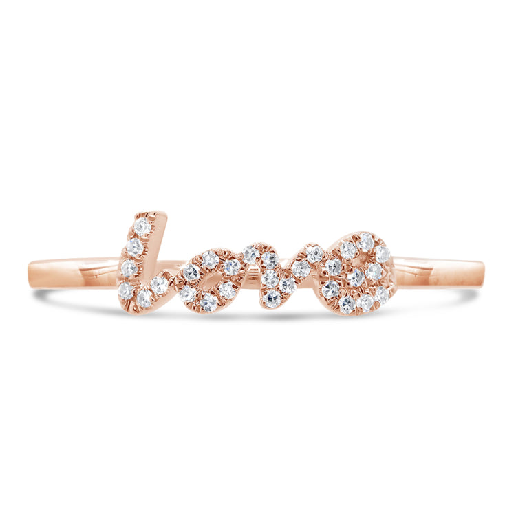 0.07ct 14k Rose Gold Diamond "Love " Ring 0.07ct 14k Rose Gold Diamond "Love " Ring