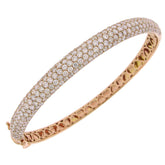 5.25ct 14k Rose Gold Diamond Bangle