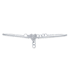 0.05ct 14k White Gold Diamond Pave Heart Bracelet 0.05ct 14k White Gold Diamond Pave Heart Bracelet