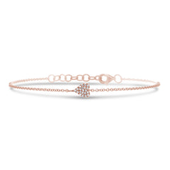 0.05ct 14k Rose Gold Diamond Pave Heart Bracelet 0.05ct 14k Rose Gold Diamond Pave Heart Bracelet
