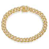 1.15Ct 14k Yellow Gold Diamond Pave Chain Bracelet