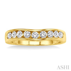 1/2 Ctw Round Cut Diamond Matching Wedding Band in 14K Yellow Gold 1/2 Ctw Round Cut Diamond Matching Wedding Band in 14K Yellow Gold