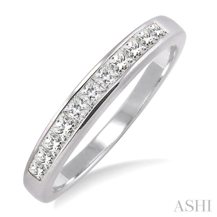 1/2 Ctw Princess Cut Diamond Wedding Band in 14K White Gold 1/2 Ctw Princess Cut Diamond Wedding Band in 14K White Gold