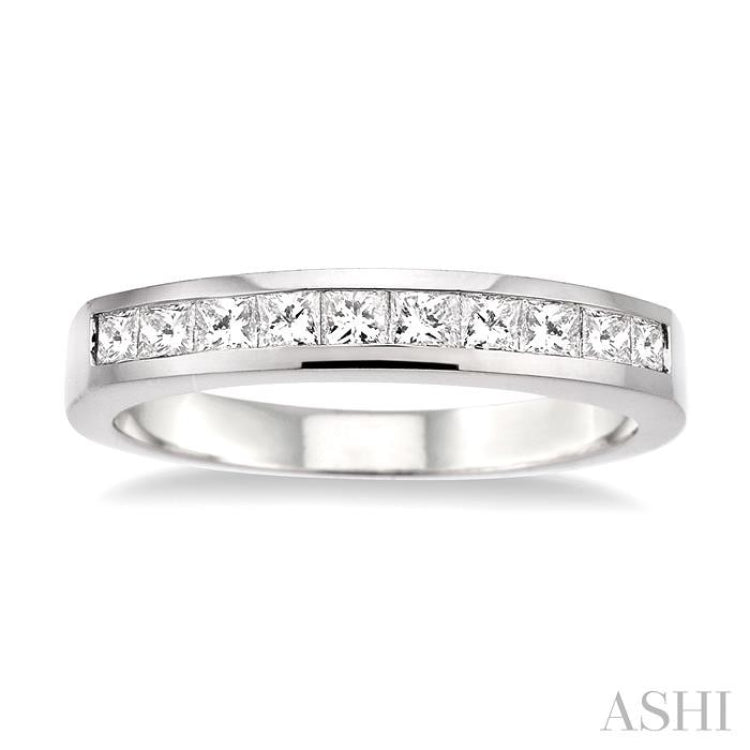 1/2 Ctw Princess Cut Diamond Wedding Band in 14K White Gold 1/2 Ctw Princess Cut Diamond Wedding Band in 14K White Gold