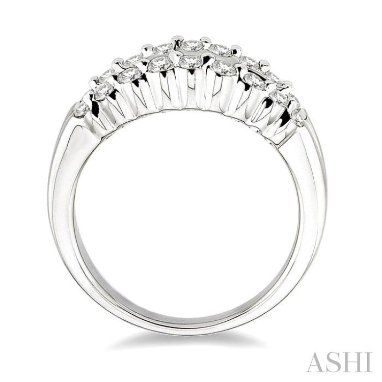 1 ctw Baguette and Round Cut Diamond Band in 14K White Gold 1 ctw Baguette and Round Cut Diamond Band in 14K White Gold