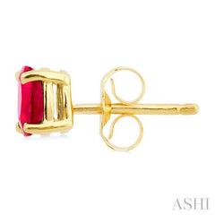 5x3 MM Oval Cut Ruby Stud Earrings in 14K Yellow Gold 5x3 MM Oval Cut Ruby Stud Earrings in 14K Yellow Gold