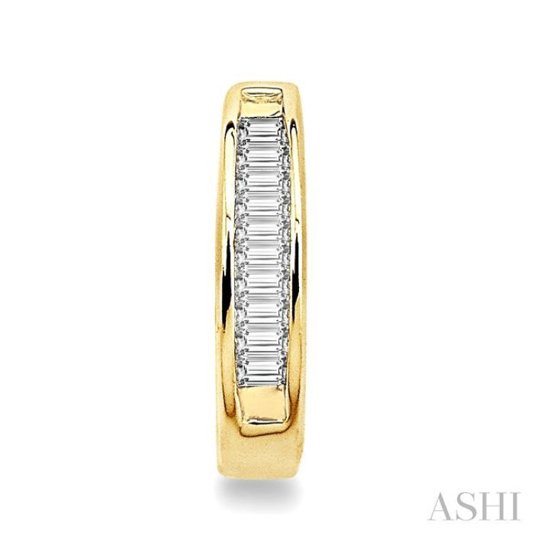 1/10 ctw Baguette Cut Diamond Huggie Earrings in 10K Yellow Gold 1/10 ctw Baguette Cut Diamond Huggie Earrings in 10K Yellow Gold