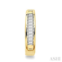 1/10 ctw Baguette Cut Diamond Huggie Earrings in 10K Yellow Gold 1/10 ctw Baguette Cut Diamond Huggie Earrings in 10K Yellow Gold