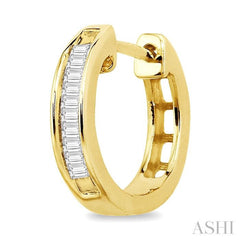 1/10 ctw Baguette Cut Diamond Huggie Earrings in 10K Yellow Gold 1/10 ctw Baguette Cut Diamond Huggie Earrings in 10K Yellow Gold