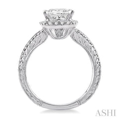 1 1/6 ctw Diamond Engagement Ring with 3/4 ct Princess Cut Center Stone in 14K White Gold 1 1/6 ctw Diamond Engagement Ring with 3/4 ct Princess Cut Center Stone in 14K White Gold