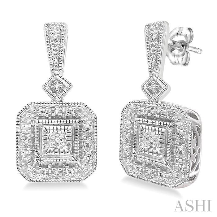 1/20 ctw Single Cut Diamond Vintage Earrings in Sterling Silver 1/20 ctw Single Cut Diamond Vintage Earrings in Sterling Silver