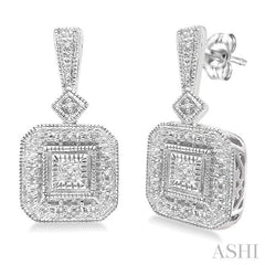 1/20 ctw Single Cut Diamond Vintage Earrings in Sterling Silver 1/20 ctw Single Cut Diamond Vintage Earrings in Sterling Silver