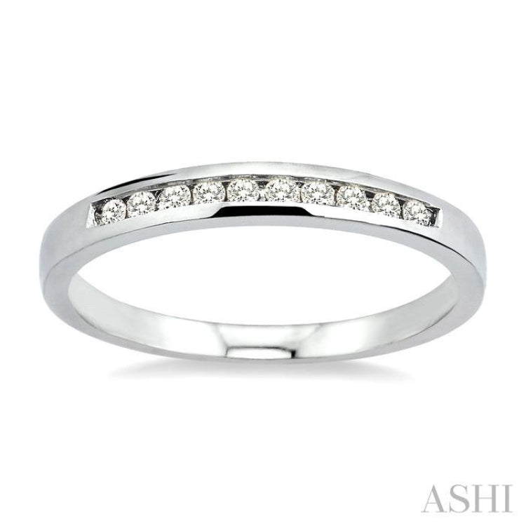 1/10 ctw Round Cut Diamond Band in 10K White Gold 1/10 ctw Round Cut Diamond Band in 10K White Gold