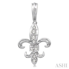 1/4 Ctw Round Cut Diamond Fleur De Lis Earrings in 14K White Gold 1/4 Ctw Round Cut Diamond Fleur De Lis Earrings in 14K White Gold