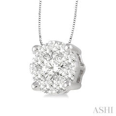 1/2 Ctw Lovebright Round Cut Diamond Pendant in 14K White Gold with Chain 1/2 Ctw Lovebright Round Cut Diamond Pendant in 14K White Gold with Chain