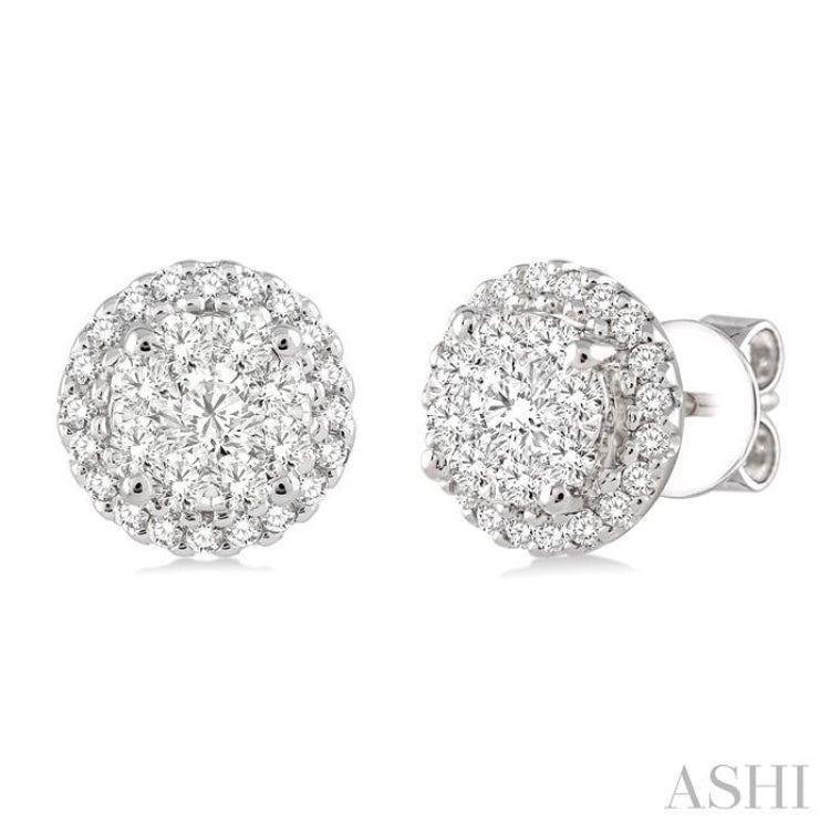 1 Ctw Lovebright Round Cut Diamond Earrings in 14K White Gold 1 Ctw Lovebright Round Cut Diamond Earrings in 14K White Gold