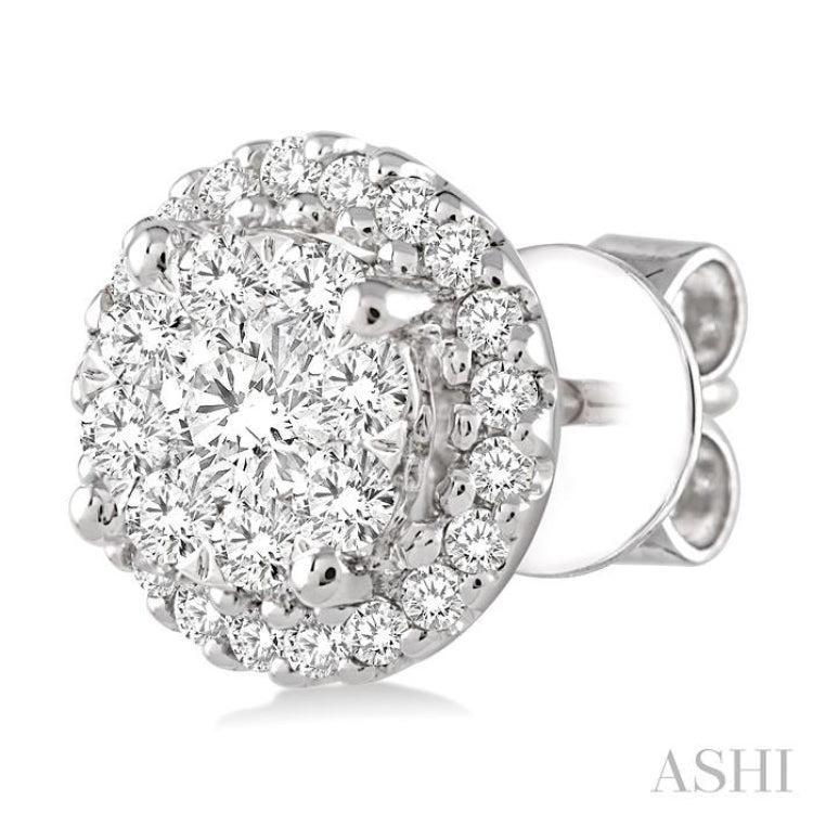 1 Ctw Lovebright Round Cut Diamond Earrings in 14K White Gold 1 Ctw Lovebright Round Cut Diamond Earrings in 14K White Gold
