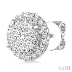 1 Ctw Lovebright Round Cut Diamond Earrings in 14K White Gold 1 Ctw Lovebright Round Cut Diamond Earrings in 14K White Gold