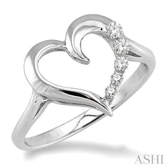 1/50 ctw Single Cut Diamond Heart Shape Diamond Journey Ring in Sterling Silver 1/50 ctw Single Cut Diamond Heart Shape Diamond Journey Ring in Sterling Silver
