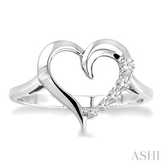 1/50 ctw Single Cut Diamond Heart Shape Diamond Journey Ring in Sterling Silver 1/50 ctw Single Cut Diamond Heart Shape Diamond Journey Ring in Sterling Silver
