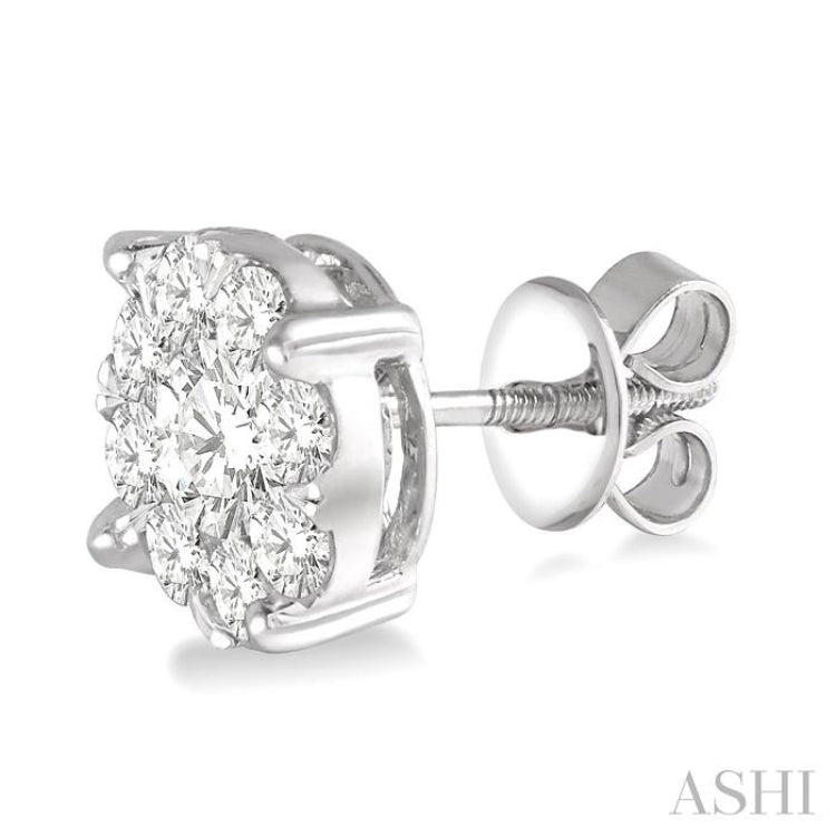 1 1/2 Ctw Lovebright Round Cut Diamond Stud Earrings in 14K White Gold 1 1/2 Ctw Lovebright Round Cut Diamond Stud Earrings in 14K White Gold