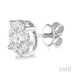 1 1/2 Ctw Lovebright Round Cut Diamond Stud Earrings in 14K White Gold 1 1/2 Ctw Lovebright Round Cut Diamond Stud Earrings in 14K White Gold