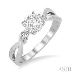 1/3 ctw Round Cut Diamond Lovebright Engagement Ring in 14K White Gold 1/3 ctw Round Cut Diamond Lovebright Engagement Ring in 14K White Gold
