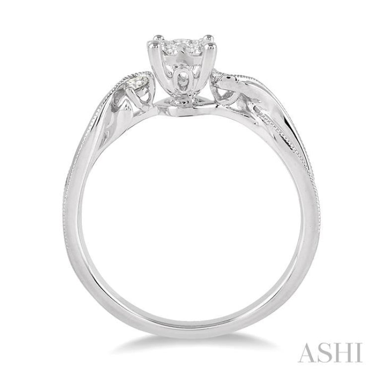 1/3 ctw Round Cut Diamond Lovebright Engagement Ring in 14K White Gold 1/3 ctw Round Cut Diamond Lovebright Engagement Ring in 14K White Gold