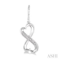 1/50 ctw Heart Shape Round Cut Diamond Infinity Earrings in Sterling Silver 1/50 ctw Heart Shape Round Cut Diamond Infinity Earrings in Sterling Silver
