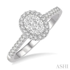 1/3 ctw Oval Shape Diamond Lovebright Ring in 14K White Gold 1/3 ctw Oval Shape Diamond Lovebright Ring in 14K White Gold