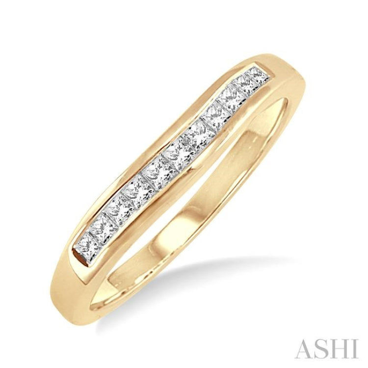1/4 ctw Princess Cut Diamond Matching Wedding Band in 14K Yellow Gold 1/4 ctw Princess Cut Diamond Matching Wedding Band in 14K Yellow Gold