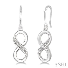 1/50 Ctw Round Cut Diamond Infinity Earrings in Sterling Silver 1/50 Ctw Round Cut Diamond Infinity Earrings in Sterling Silver