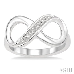 1/50 Ctw Round Cut Diamond Infinity Ring in Sterling Silver 1/50 Ctw Round Cut Diamond Infinity Ring in Sterling Silver