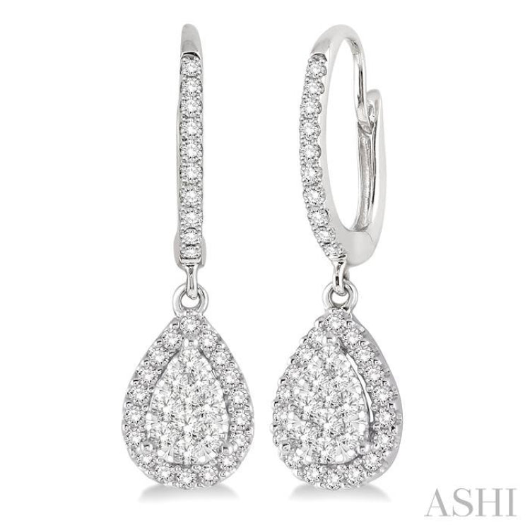 3/8 ctw Pear Shape Diamond Lovebright Earrings in 14K White Gold 3/8 ctw Pear Shape Diamond Lovebright Earrings in 14K White Gold
