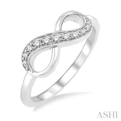 1/6 Ctw Round Cut Diamond Infinity Petite Ring in 10K White Gold 1/6 Ctw Round Cut Diamond Infinity Petite Ring in 10K White Gold