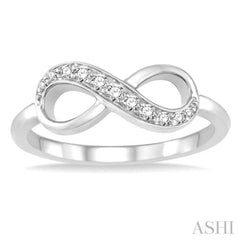 1/6 Ctw Round Cut Diamond Infinity Petite Ring in 10K White Gold 1/6 Ctw Round Cut Diamond Infinity Petite Ring in 10K White Gold