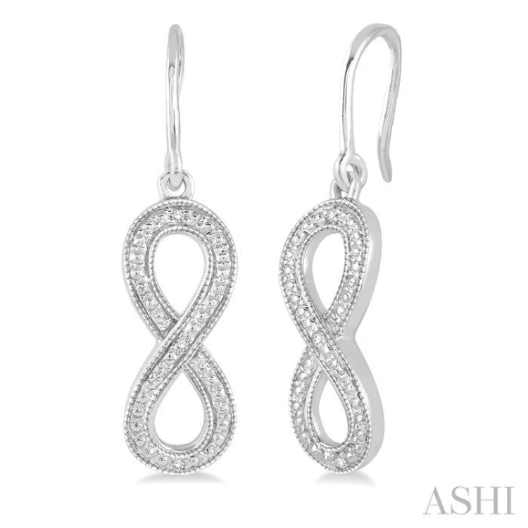 1/50 Ctw Single Cut Diamond Milgrain Finish Fashion Earrings in Sterling Silver 1/50 Ctw Single Cut Diamond Milgrain Finish Fashion Earrings in Sterling Silver