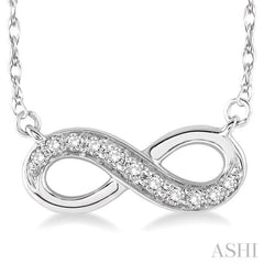 1/6 Ctw Round Cut Diamond Infinity Petite Pendant in 10K White Gold with Chain 1/6 Ctw Round Cut Diamond Infinity Petite Pendant in 10K White Gold with Chain