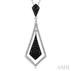 1/10 Ctw Round Cut Black Diamond Fashion Pendant in Sterling Silver with Chain 1/10 Ctw Round Cut Black Diamond Fashion Pendant in Sterling Silver with Chain