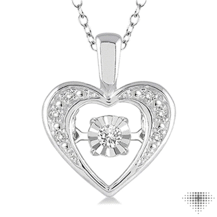 1/20 Ctw Heart Shape Diamond Emotion Pendant in Sterling Silver with Chain 1/20 Ctw Heart Shape Diamond Emotion Pendant in Sterling Silver with Chain