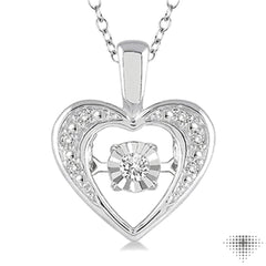 1/20 Ctw Heart Shape Diamond Emotion Pendant in Sterling Silver with Chain 1/20 Ctw Heart Shape Diamond Emotion Pendant in Sterling Silver with Chain