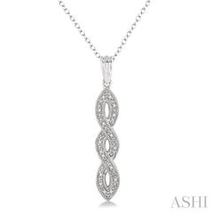1/20 Ctw Round Cut Diamond Infinity Pendant in Sterling Silver with Chain 1/20 Ctw Round Cut Diamond Infinity Pendant in Sterling Silver with Chain